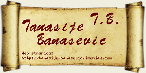 Tanasije Banašević vizit kartica